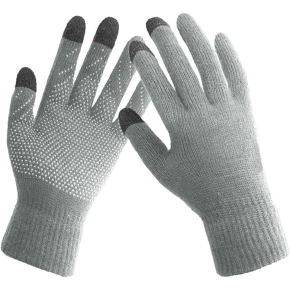 Winter Hat Scarf Gloves Slouchy Beanie Snow Knit Skull Cap Touch Screen Mittens - Picture 2 of 6